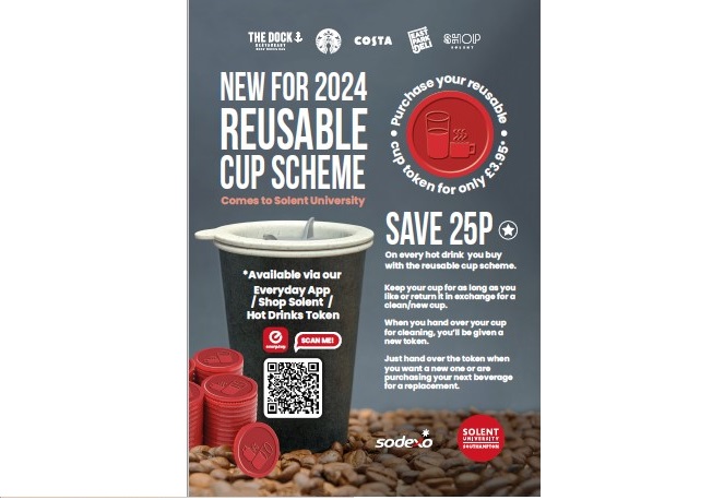 Reusable cup scheme poster