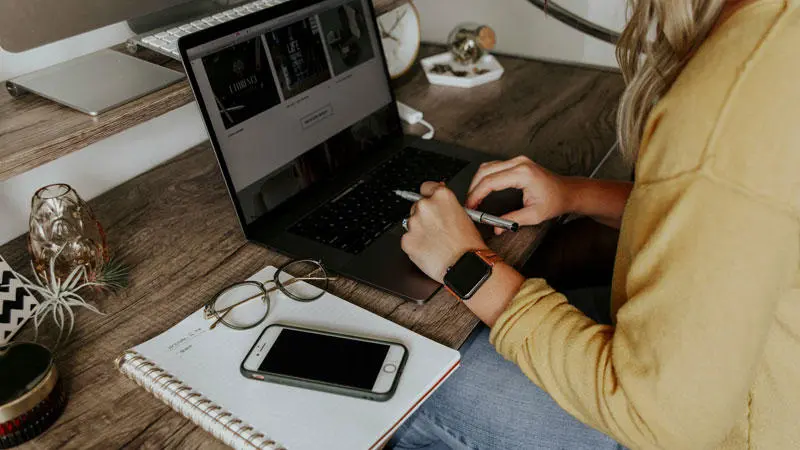 A person working on a laptop