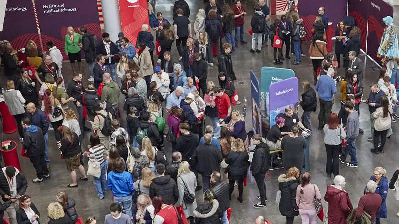 People attending an open day at Solent University