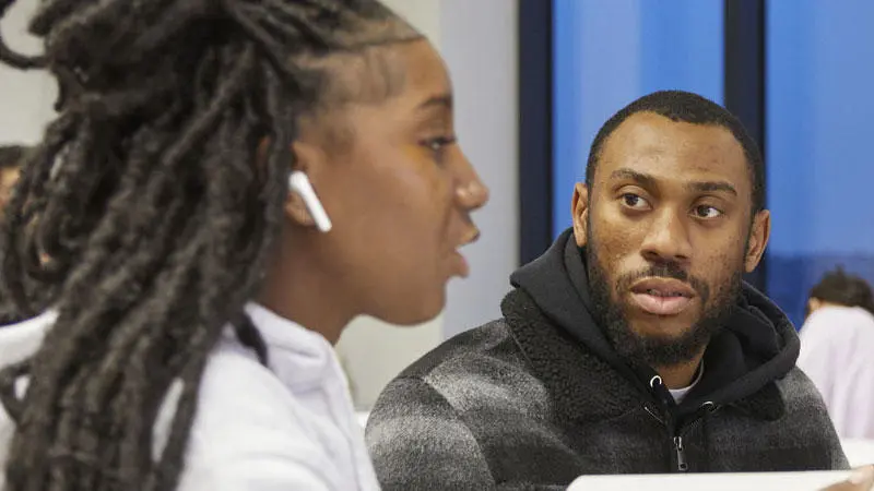 A group of students working on a project