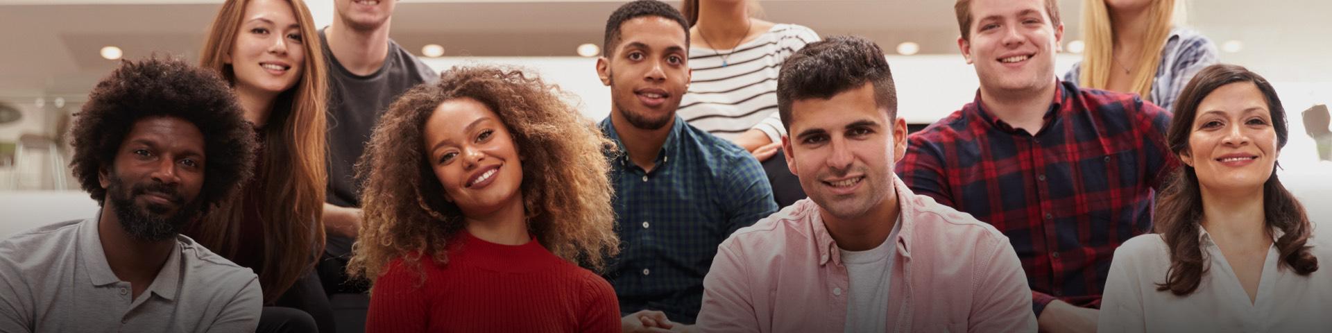 A group of students smiling at the camera