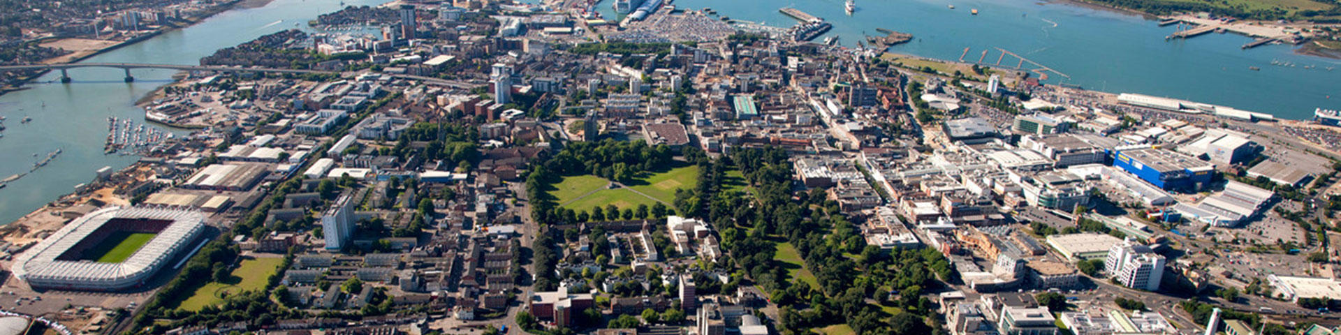 Aerial view of Southampton