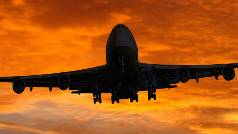 A plane in the sky