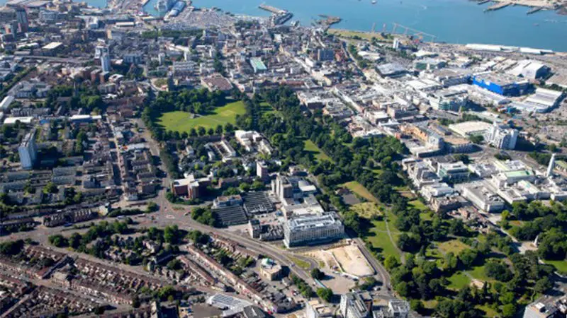 Aerial view of Southampton