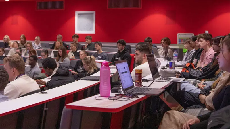 Students in a lecture theatre