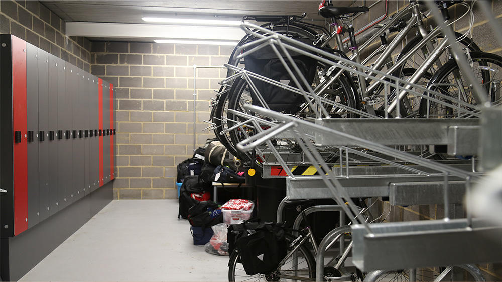 Bike rack in the sports complex