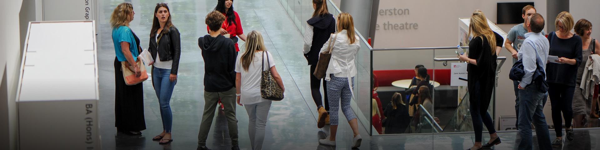 People attending a Solent open day