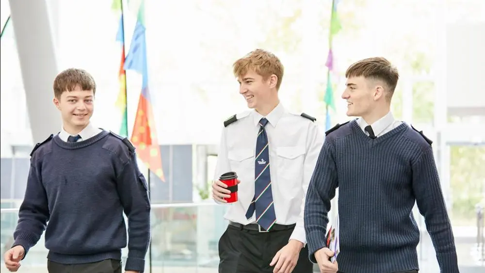 3 cadets walking together