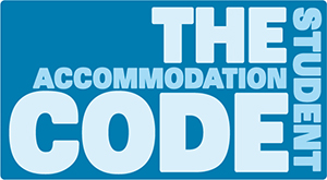 The Student Accommodation Code logo in blue